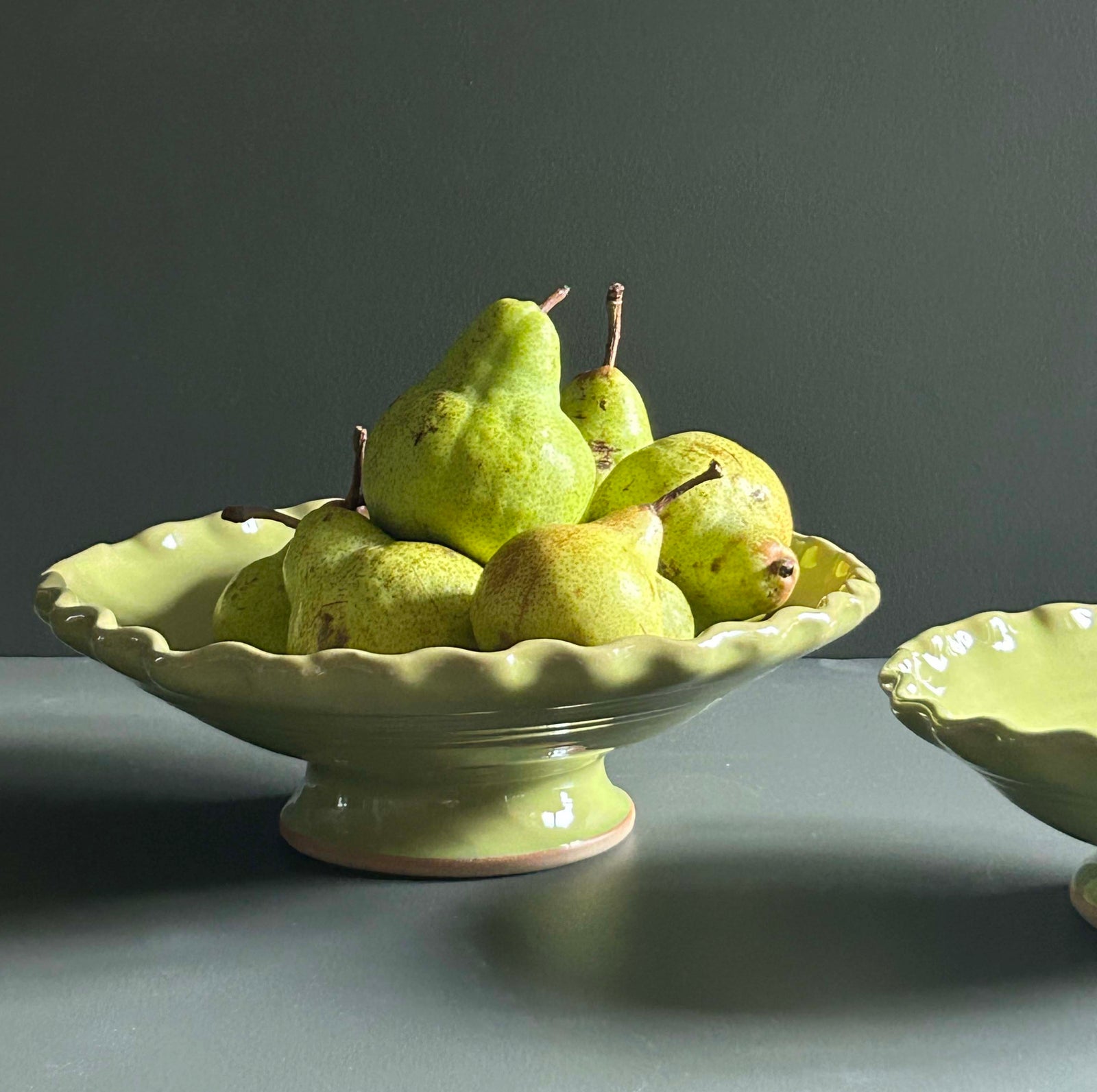 Pedestal Bowl - Scalloped Edge