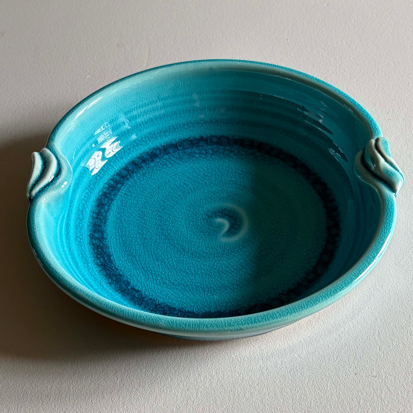 Open Bowl w Handles - Turquoise