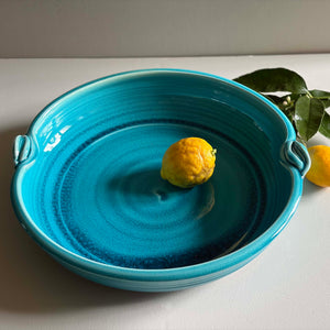 Open Bowl w Handles - Turquoise