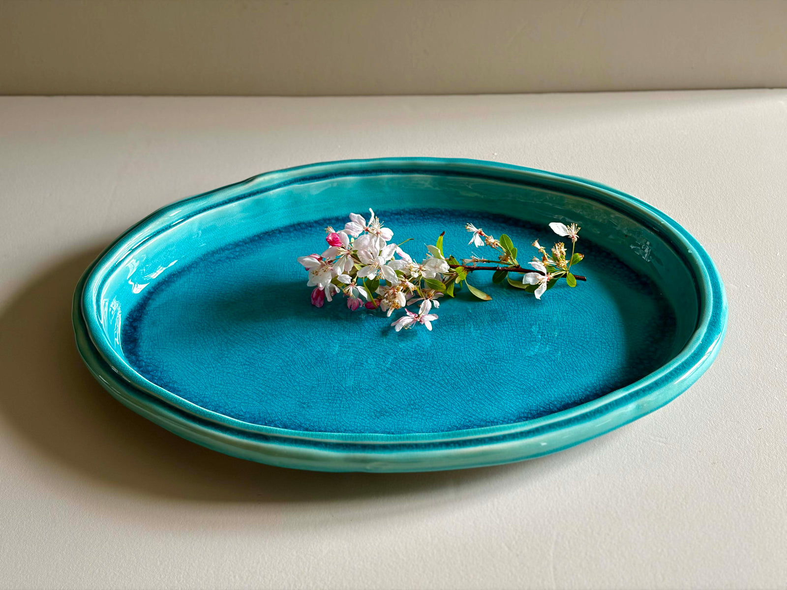 Oval Flat Platter - Turquoise
