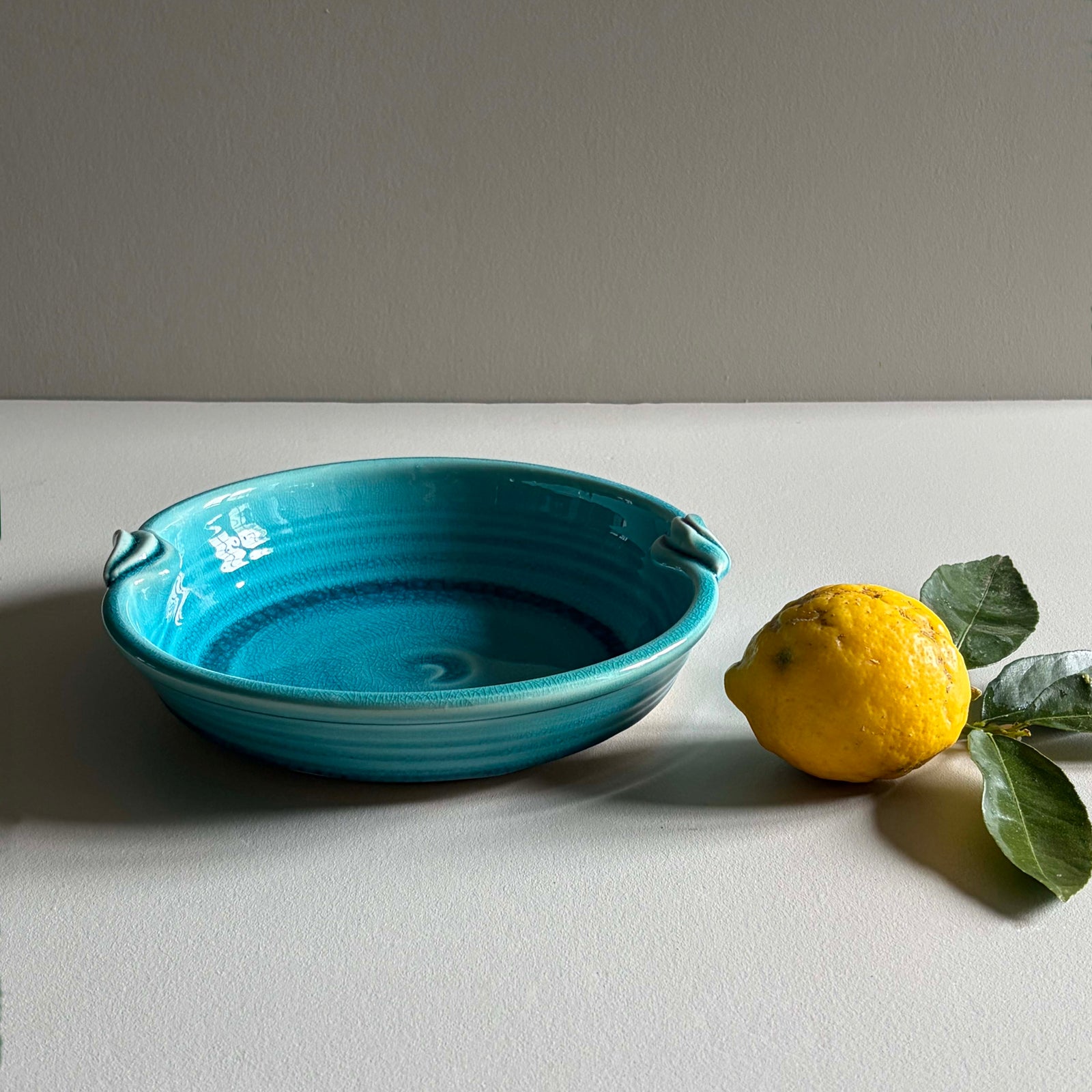 Open Bowl w Handles - Turquoise