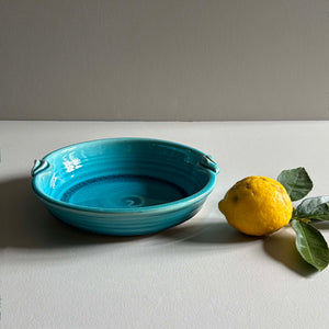 Open Bowl w Handles - Turquoise
