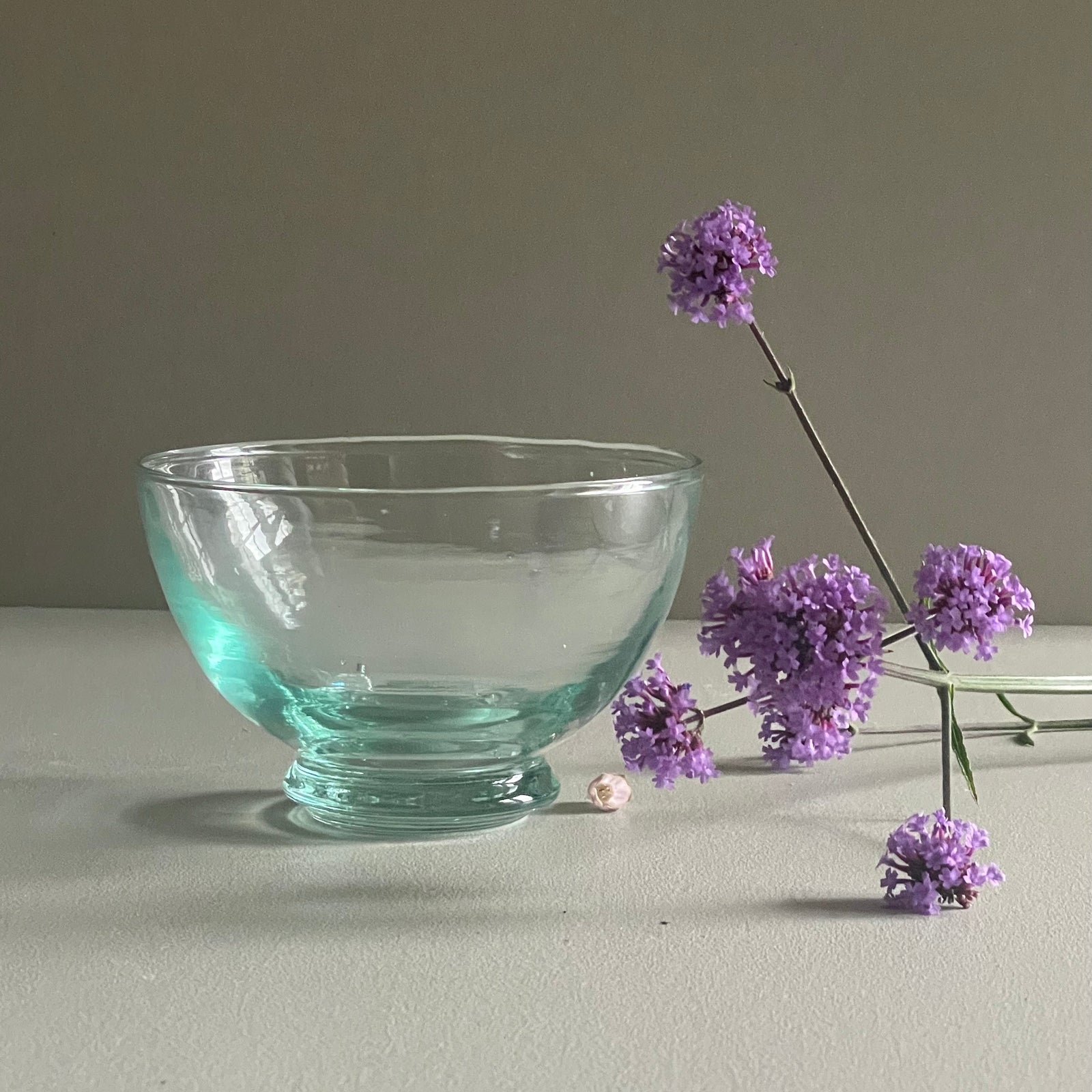 Handmade mouth-blown glass bowl