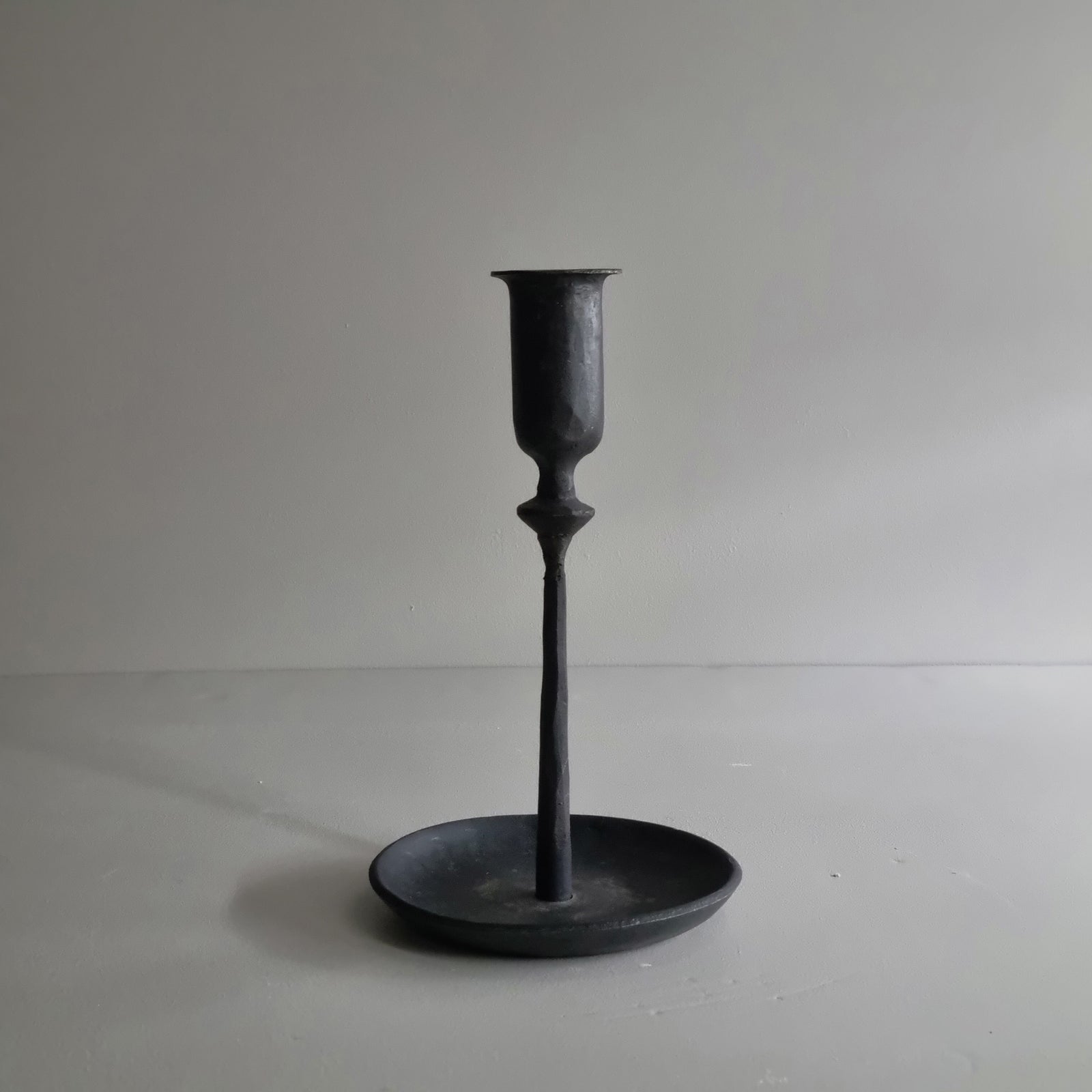 Blackened Steel Candlestick