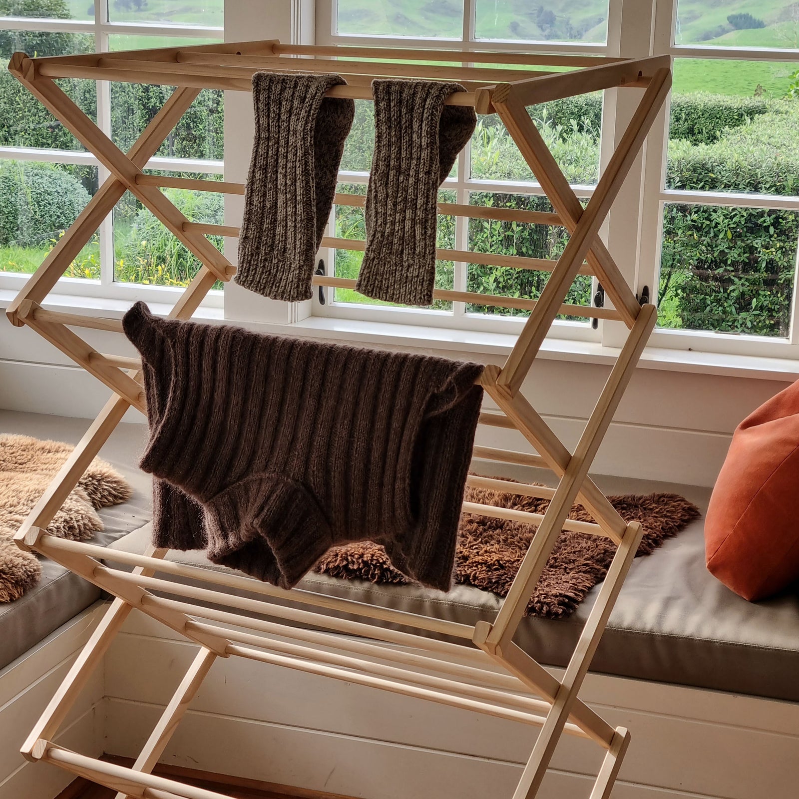 Wooden Clothes Drying Rack