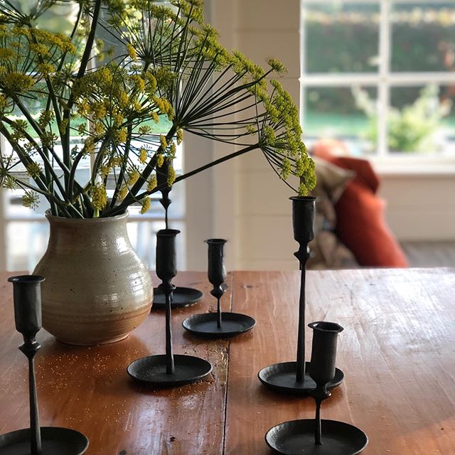Blackened Steel Candlestick